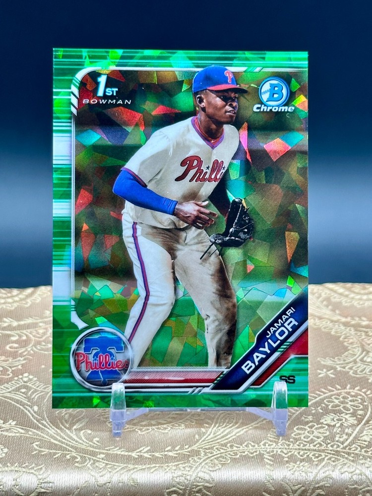 2019 Bowman Chrome Draft Sapphire GREEN #&rsquo;d /50 #BDC41 Jamari Baylor 1st Bowman