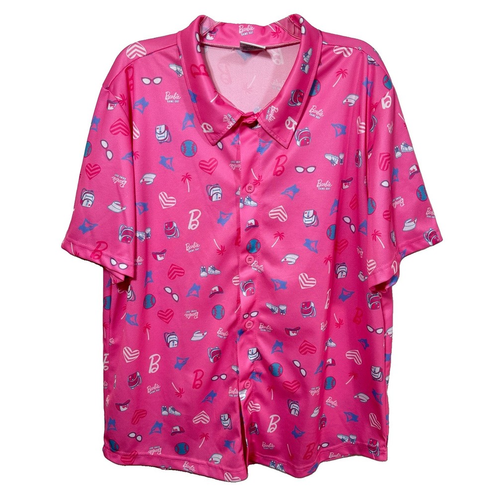 Toronto Blue Jays Barbie Game Day Pink XL Button Shirt Promo 2025 MLB Mattel