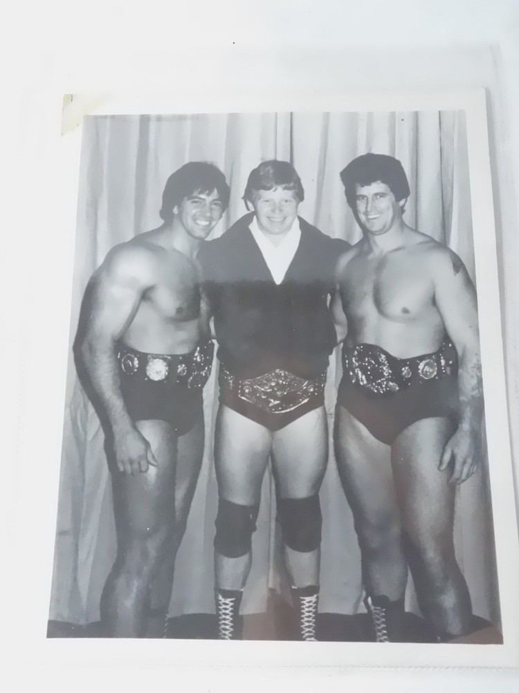 1980&rsquo;s Wrestling B & W Photo – Bob Backlund & Rick Martel & Tony Garea