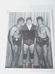 1980&rsquo;s Wrestling B & W Photo – Bob Backlund & Rick Martel & Tony Garea