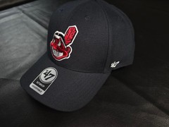 NEW Cleveland Indians Chief Wahoo 47 Brand Adjustable Hat Navy &rsquo;47 MVP Strapback