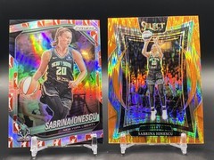 2025 Select Concourse Sabrina Ionescu #98 Orange Flash Prizm & WNBA Logo Prizm