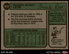 1974 Topps #501 Eddie Leon White Sox 6.5 – EX/MT+