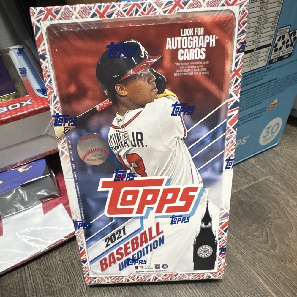 Topps 2021 Baseball UK Edition MLB Baseball Sealed Trading Card Box 99 Cards