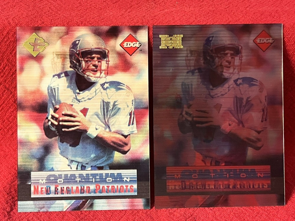 (2) 1996 Drew Bledsoe Edge Quantum Motion #’d /500 Patriots