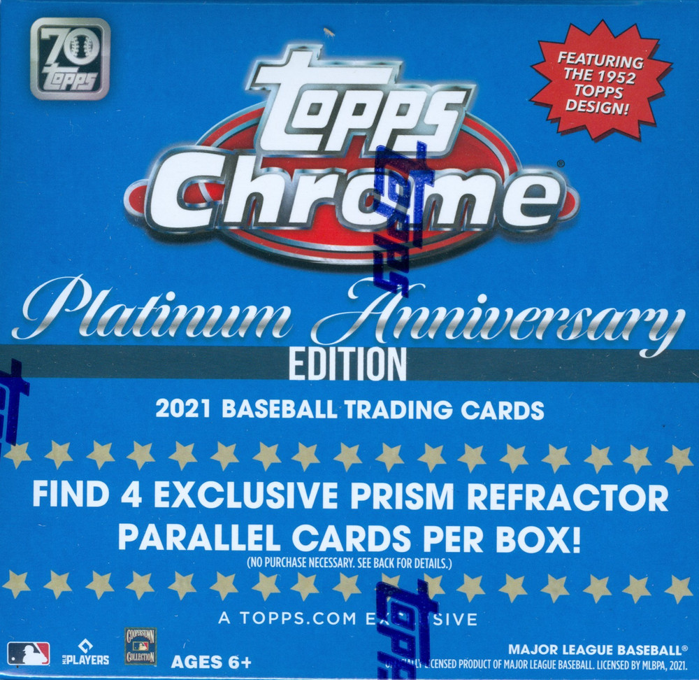2021 Topps Chrome Platinum Anniversary Baseball Factory Sealed Blue Mega Box