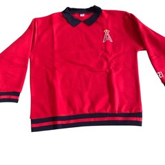 Lot of 2 Angels SGA Red Sweatshirt 2026 Mike Trout 27 Salinas Inc Throwback XL
