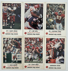 1980 Frito Lay Kansas City Chiefs Football Cards Law Enforcement Agency LOT of 6