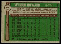 1976 Topps Wilbur Howard 97 Houston Astros