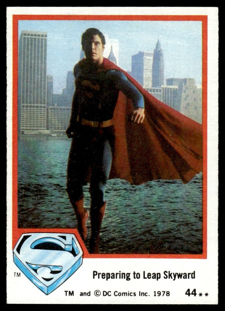 1978 Topps Superman DC Comics Card Preparing to Leap Skyward A #44