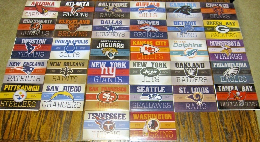 NEW NFL Vintage Logo Stickers 2024 – PICK ANY TEAM – Football Decal Peel Stick