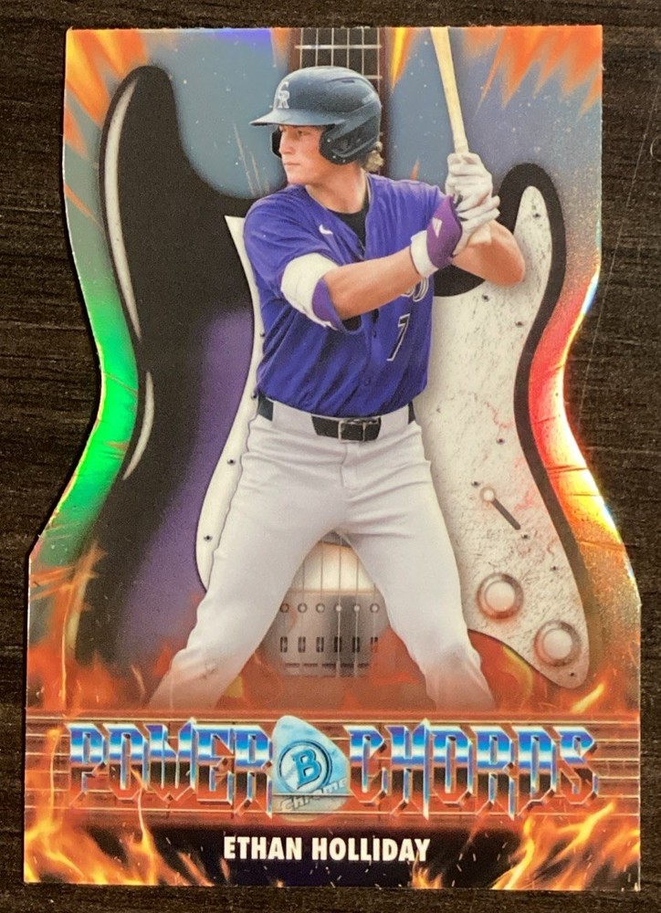 2026 Bowman Chrome #PC-20 Ethan Holliday – Power Chords Die-Cut | Rockies