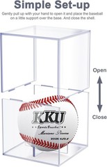 UV Protected Acrylic Baseball Display Case with Elegant Black Base, 4.3&Prime; Height