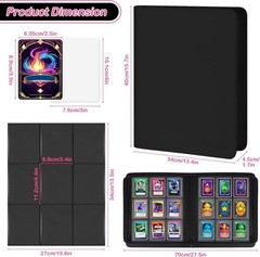 Toploader Binder Holds 360 Top Loaders, 9 Pocket Ringless Card Holder for 3&Prime; X 4