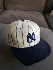 Vintage New York Yankees Wool Baseball Hat Cap Pinstripe American Needle 7 1/2