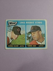 George Culver Tommie Agee 1965 Topps Card #166 K1451 (EX, Surface & Corner Wear)