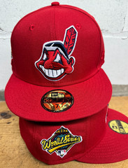 Cleveland Indians Wahoo W/ patch RED New Era Fitted Club 59Fifty CLASSIC DESIGN