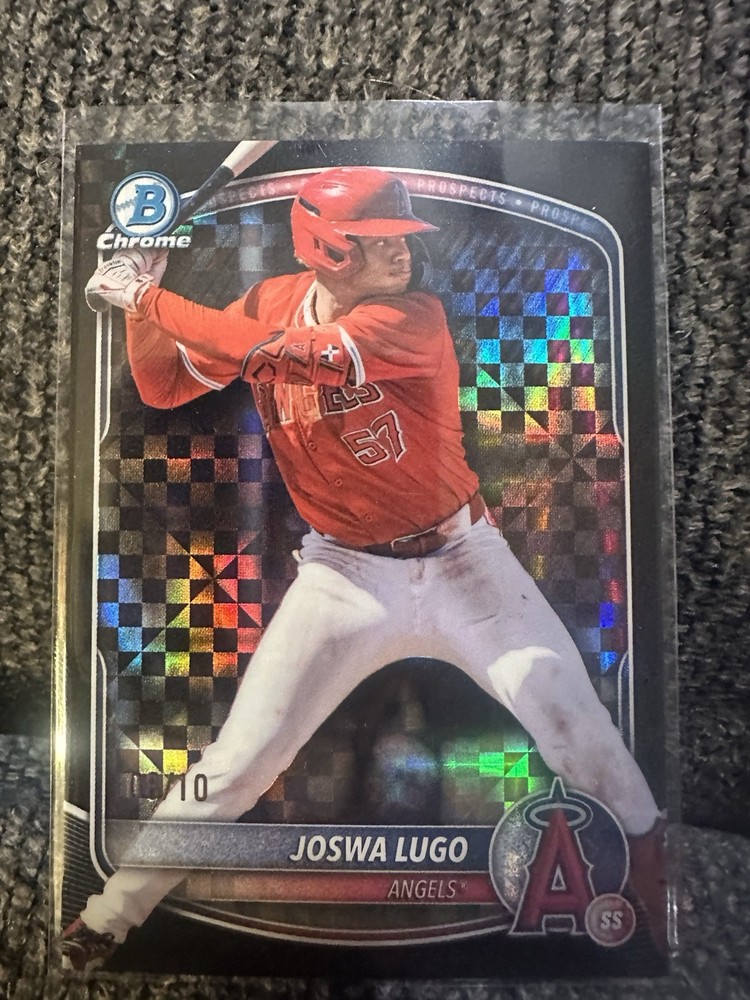 2025 Bowman Chrome Joswa Lugo Draft Prospects Black Refractor 8/10 Angels BDC-24