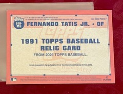 2026 Topps Series 1 – 1991 Topps Baseball BAT RELIC Fernando Tatís Jr. #91R-FTJ