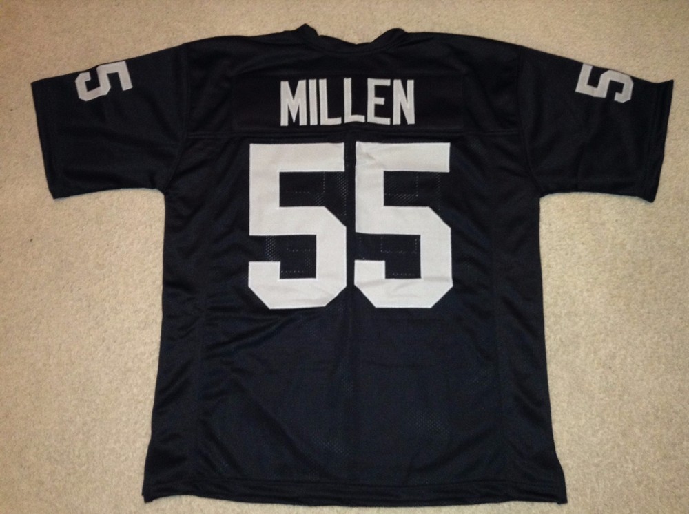 UNSIGNED CUSTOM Sewn Stitched Matt Millen Black Jersey – M, L, XL, 2XL