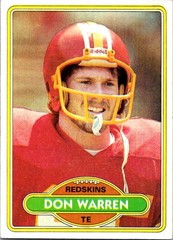 Don Warren 1980 Topps #371 Rookie Washington Redskins