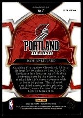 2022-23 Panini Select #7 Damian Lillard Red Cracked Ice Prizms