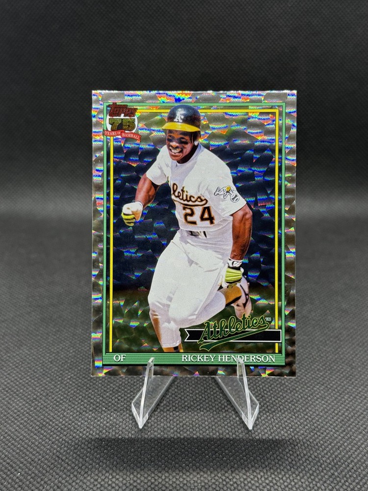 2026 Topps #T91-52 Rickey Henderson 1991 35th Anniversary Crackle Foil Athletics
