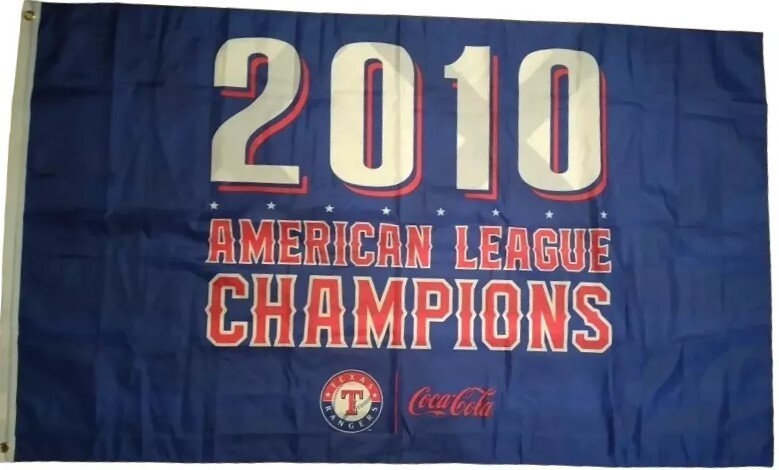 2011 – TEXAS RANGERS 2010 AMERICAN LEAGUE CHAMPIONS 3 ft X 5 ft BANNER – NEW