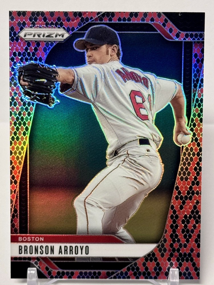 2025 Panini Prizm Bronson Arroyo Black and Red Snake Skin