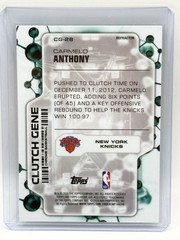 Carmelo Anthony Refractor Clutch Gene #CG-28 2025-26 Topps Chrome Update Knicks