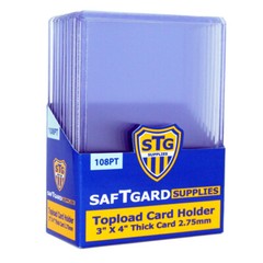 40 SafTGard Premium Thick 2.75mm 108pt 3×4 Topload Top Loaders – 4 Packs of 10