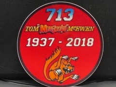 VRHTF NHRA « COOL « TOM THE MONGOOSE MCEWEN MEMORIAL STICKER 4&Prime; DIAMETER » STICKER