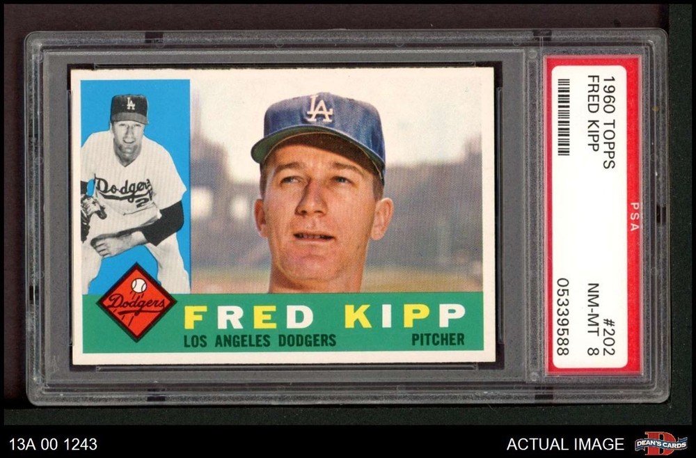 1960 Topps #202 Fred Kipp Dodgers PSA 8 – NM/MT
