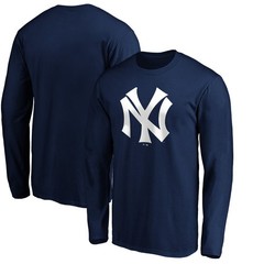 Men&rsquo;s Navy New York Yankees Cooperstown Collection Huntington Logo Long Sleeve