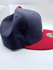 New Era Navy and Red Atlanta &lsquo;A&rsquo; Fitted Cap 7 3/8