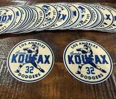 (Lot Of 2) Sandy Koufax 32 HOF Los Angeles Brooklyn Dodgers 3in Iron On Patch
