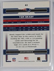 2006 Donruss Threads Tom Brady #63 HOF New England Patriots