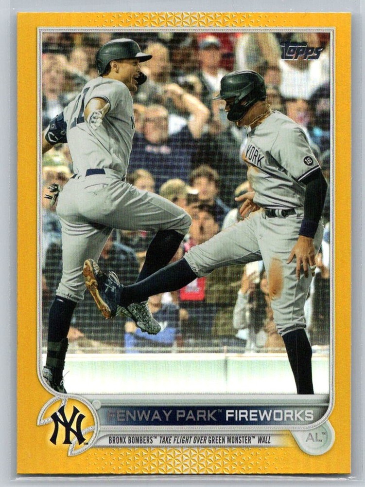 2022 Topps #399 Fenway Park Fireworks Gold Foil