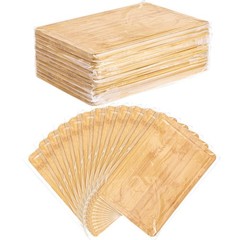Patelai 12 Pack Bulk Plain Cutting Board Set 12 x 8 Inch, natural bamboo