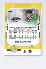 2025-26 O-Pee-Chee Platinum #45 Wyatt Johnston Neon Yellow Surge