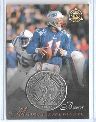 RARE 1997 PINNACLE MINT DREW BLEDSOE SILVER / NICKEL COIN & DIE-CUT CARD #10