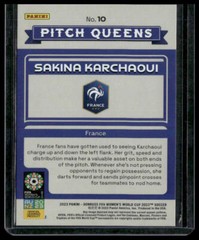 2023 Donruss FIFA Women&rsquo;s World Cup #10 Sakina Karchaoui Pitch Queens Blue #/99