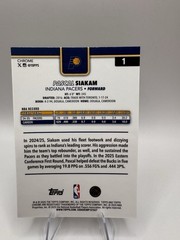 2025-26 Topps Chrome Pascal Siakam Serial Numbered #1 /199 Indiana Pacers