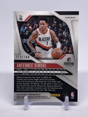 2024-25 Panini Prizm – Anfernee Simons #45 Blue Sparkle Prizm /144