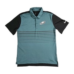 Mens Nike DriFIT Philadelphia Eagles Polo Shirt Medium Green Black NFL