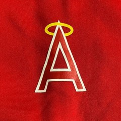 Lot of 2 Angels SGA Red Sweatshirt 2026 Mike Trout 27 Salinas Inc Throwback XL