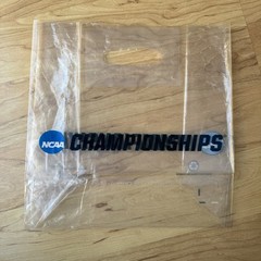 NCAA FINAL FOUR MARCH MADNESS CHAMPIONSHIP CLEAR SHOPPING BAG REUSABLE 12x12x6”