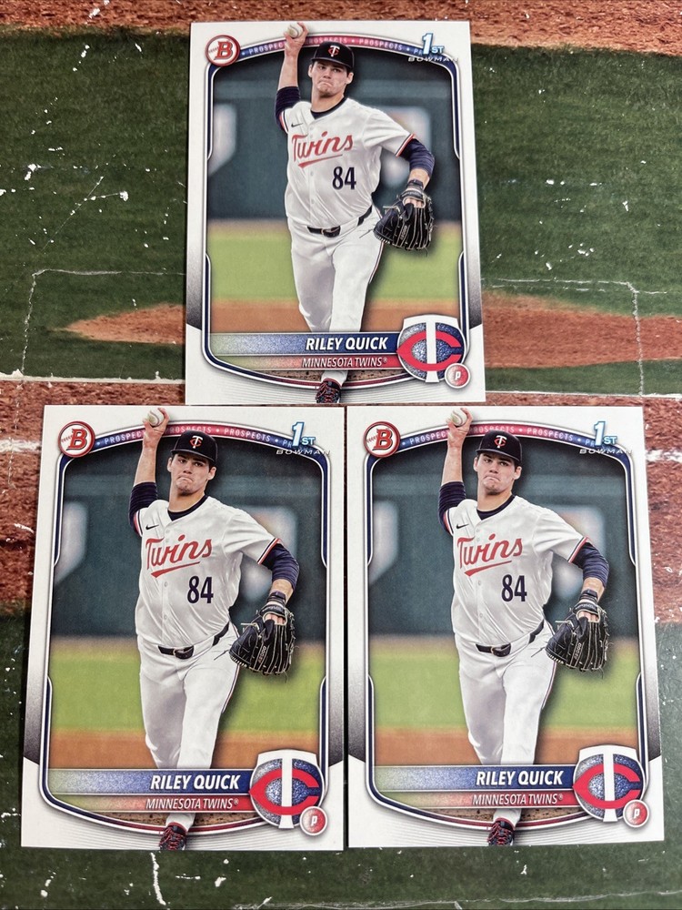 2025 Bowman Draft Riley Quick (3) Card 1st Bowman Lot Twins #BD-23