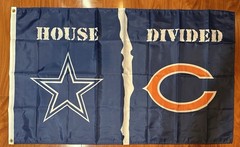 Dallas Cowboys Chicago Bears House Divided Rivalry Flag 3×5 Banner Gift Teams