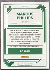 2026 Donruss Marcus Phillips Auto /25 Pandora Prizm Optic Prospect Red Sox Vols